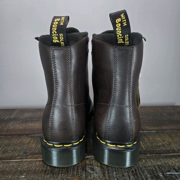 NEW Dr. Doc Martens 1460 Pascal Mens Size 9 Leather Combat Boots WarmWair Brown - Picture 4 of 12